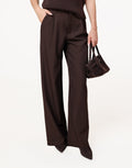 Donkerbruine Wijde Classic - Pantalon