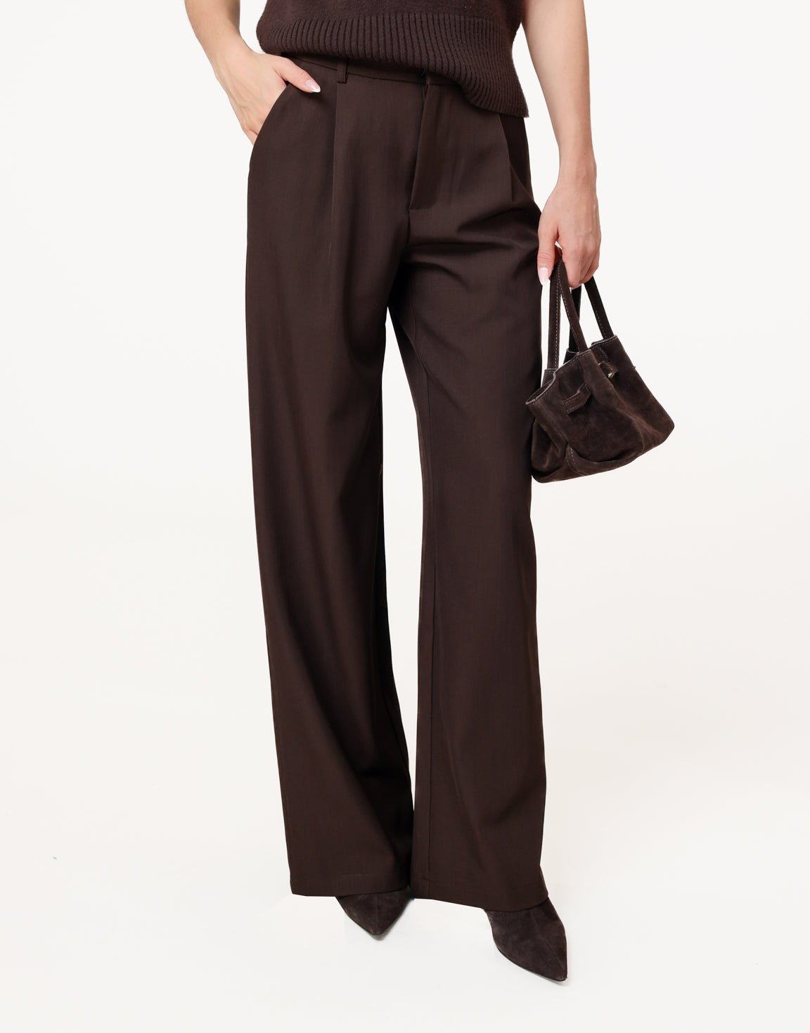 Donkerbruine Wijde Classic - Pantalon