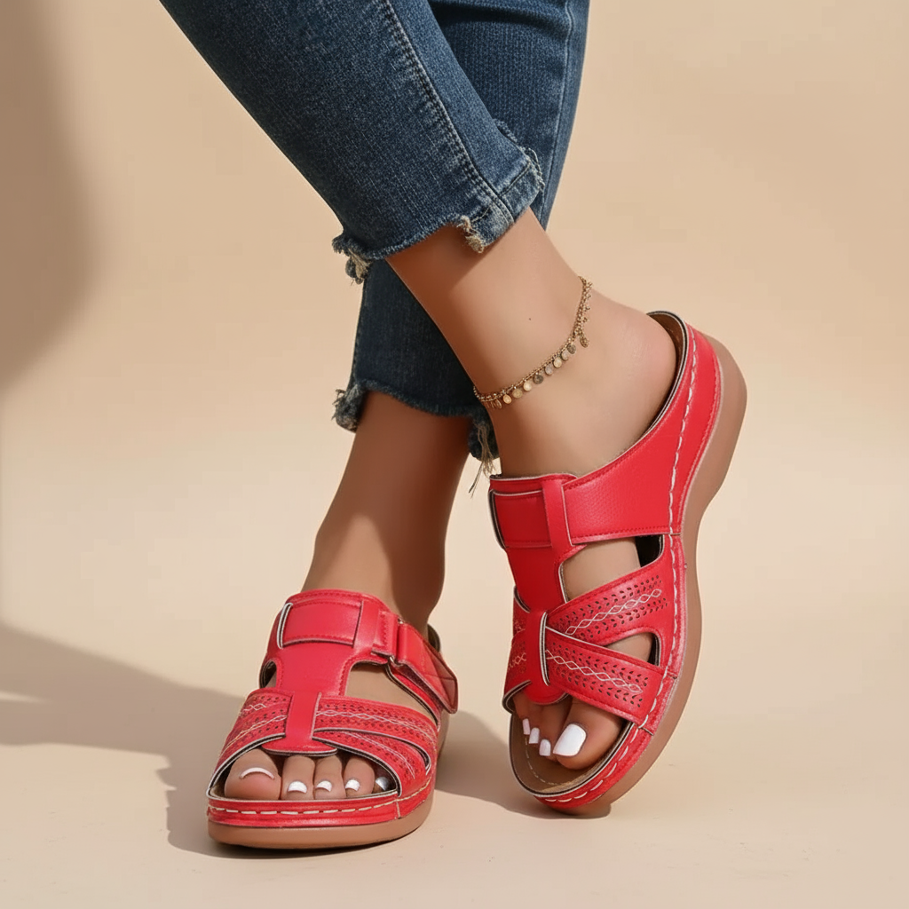 Rosa | Women's Velcro Cut-Out Comfort Sandal