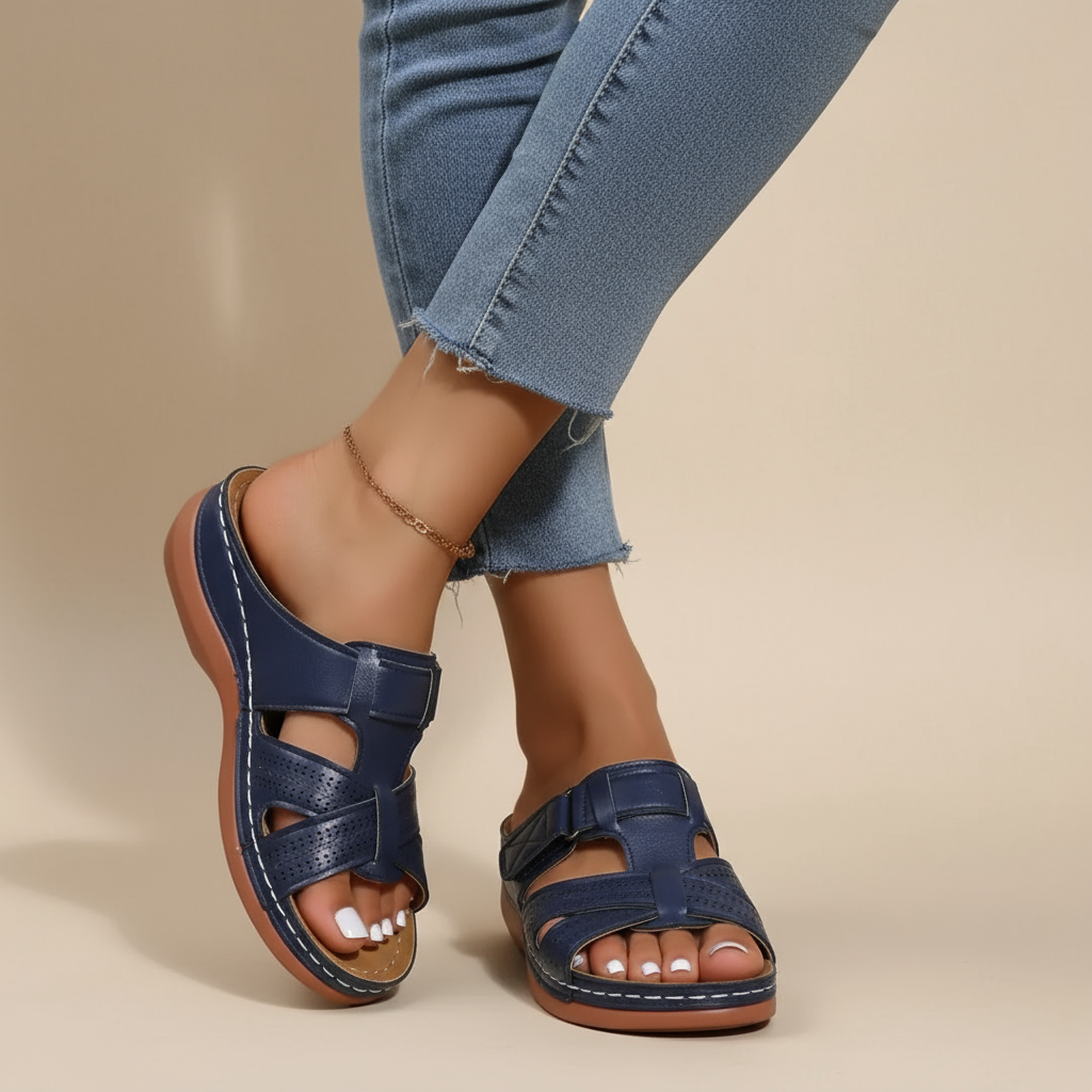 Rosa | Women's Velcro Cut-Out Comfort Sandal