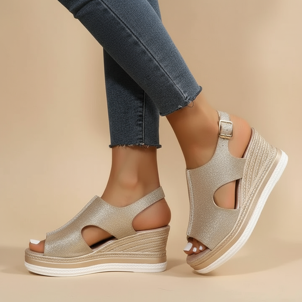 Molly | Women's Shimmer Platform Wedge Sandal
