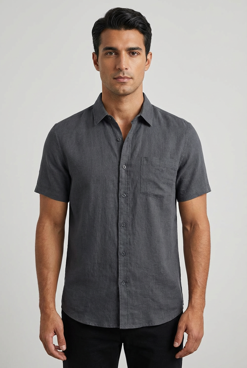 Men's Linen Short Sleeve Shirt