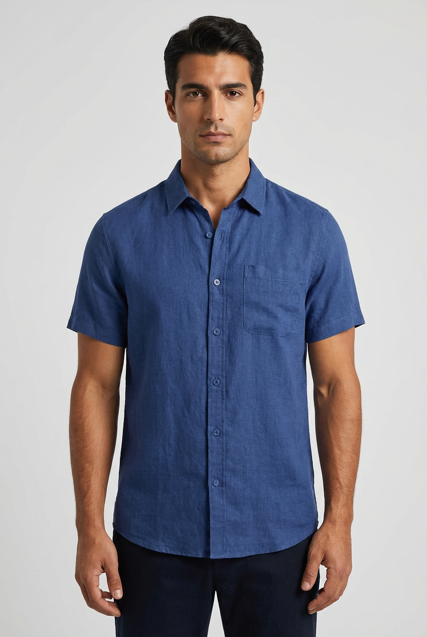 Men's Linen Short Sleeve Shirt