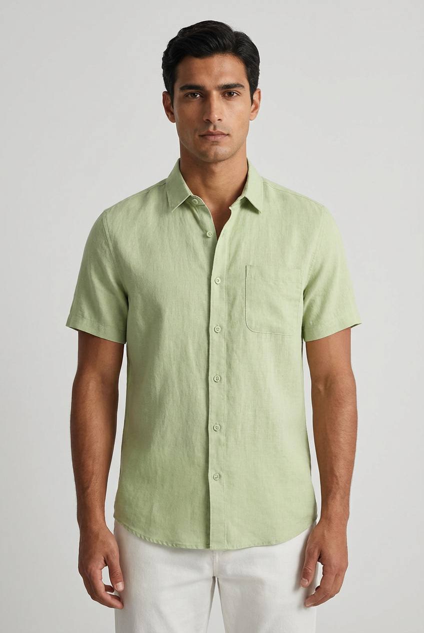 Men's Linen Short Sleeve Shirt