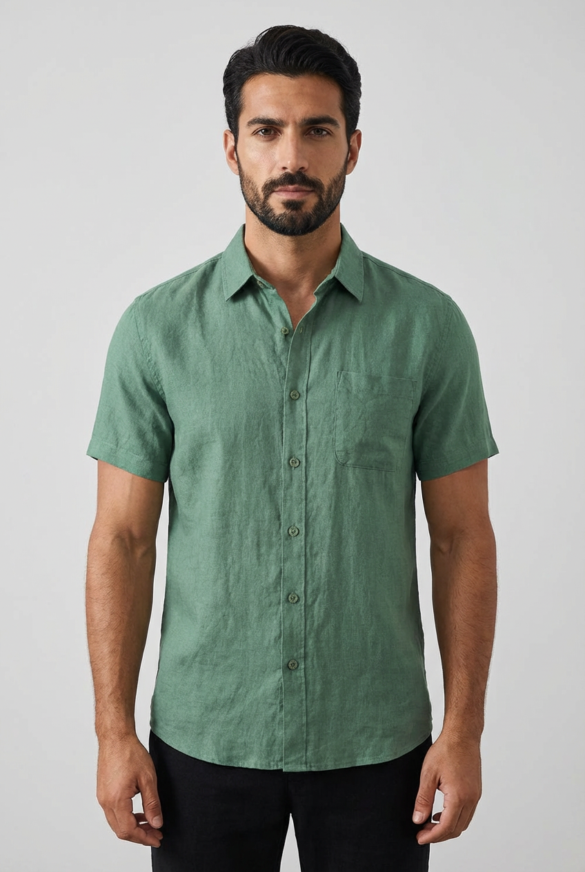 Men's Linen Short Sleeve Shirt