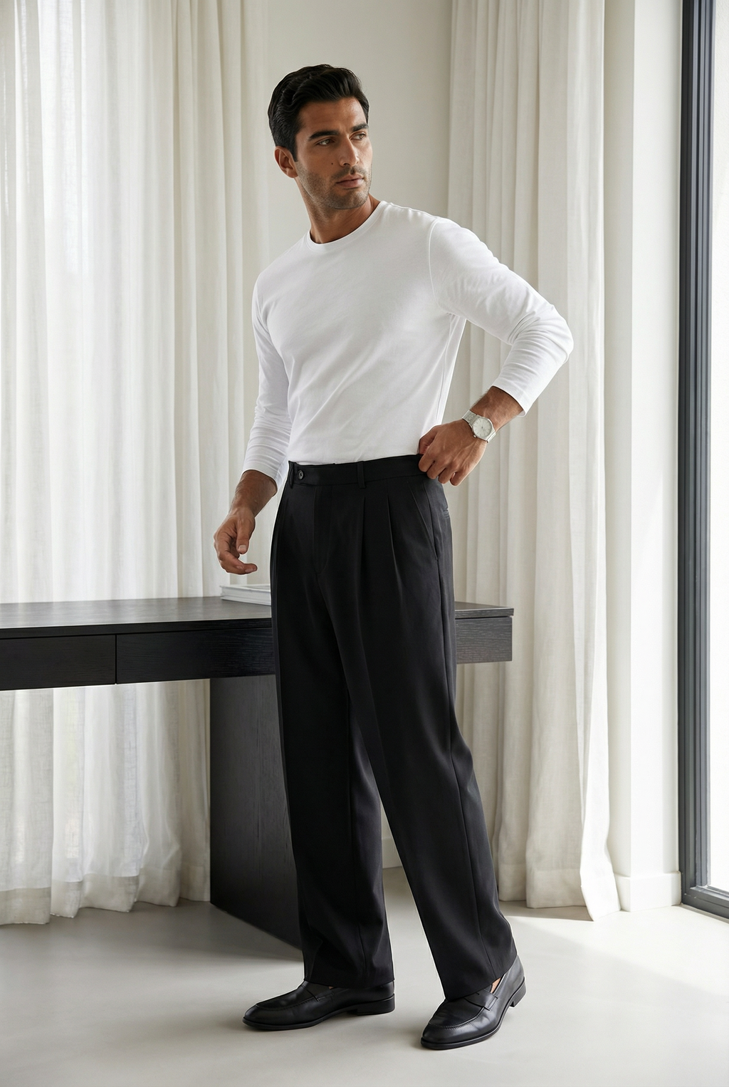 Men's Smart Pleated Trousers