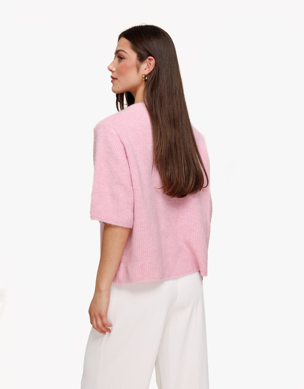Gebreide cardigan met driekwart mouwen