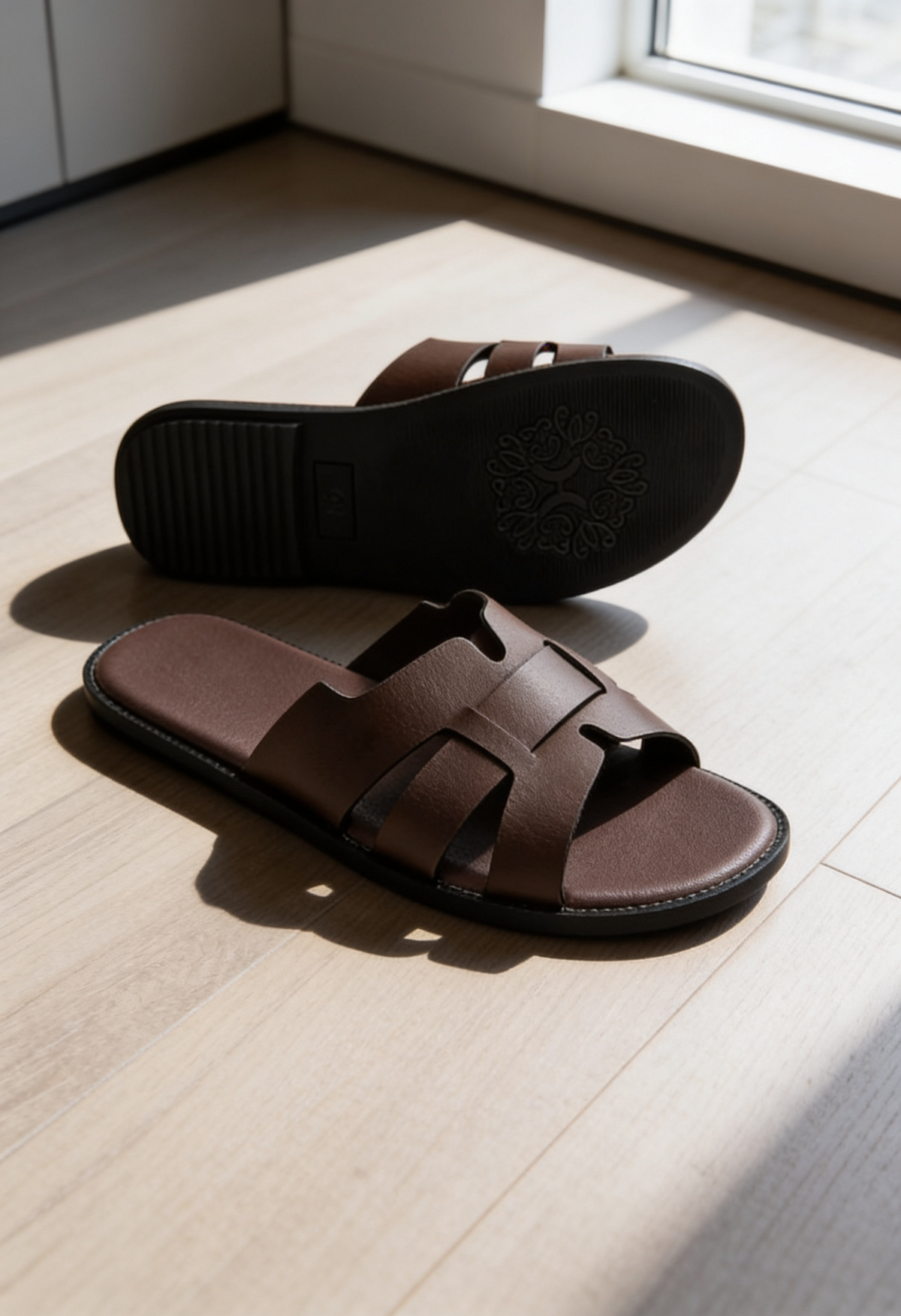 Men's Leather Slide Sandals