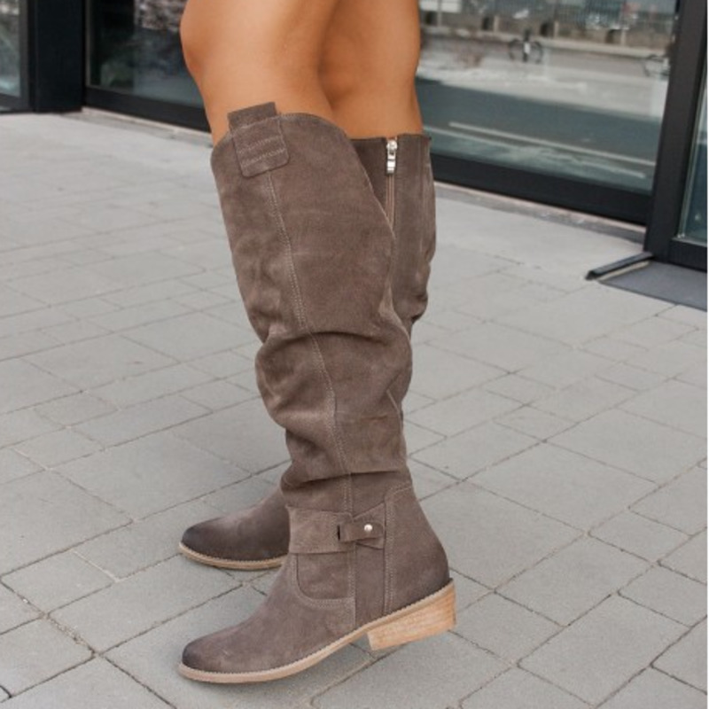 Tanja | Damen Herbst Over-the-Knee Stiefel mit Reißverschluss