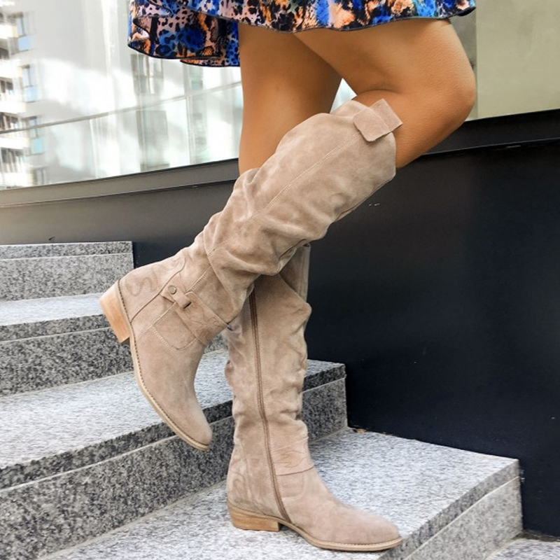 Tanja | Damen Herbst Over-the-Knee Stiefel mit Reißverschluss