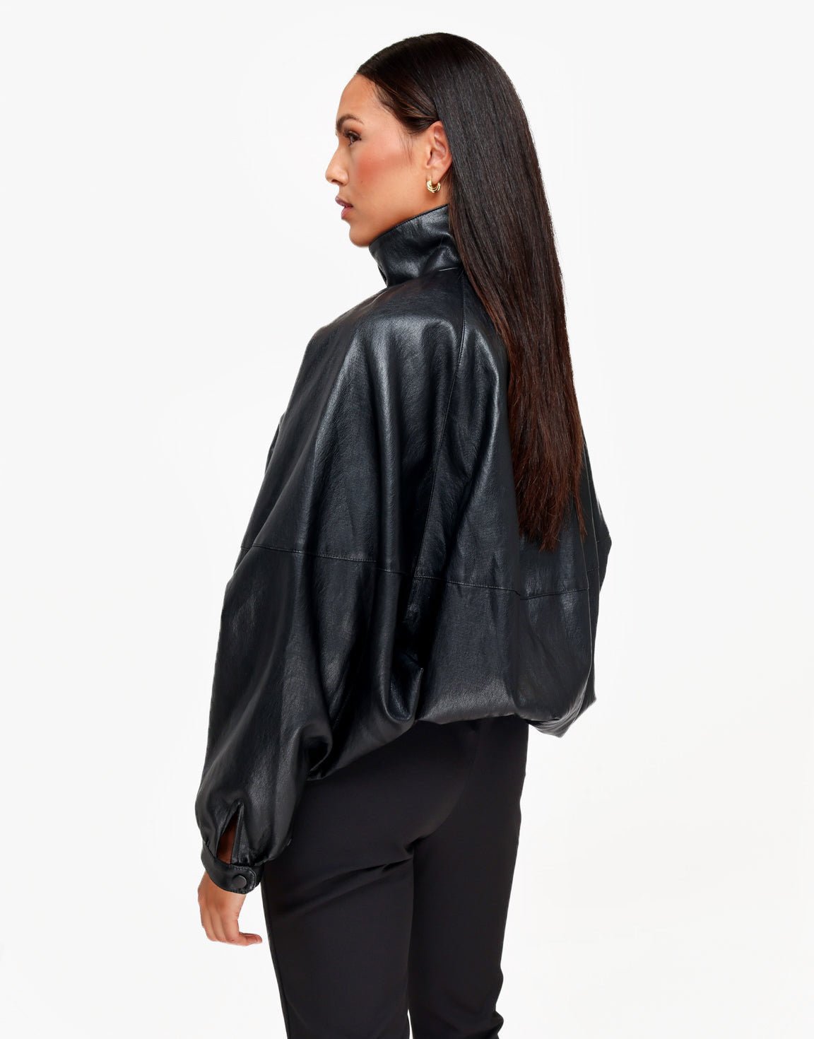 Oversized PU leren jack voor dames