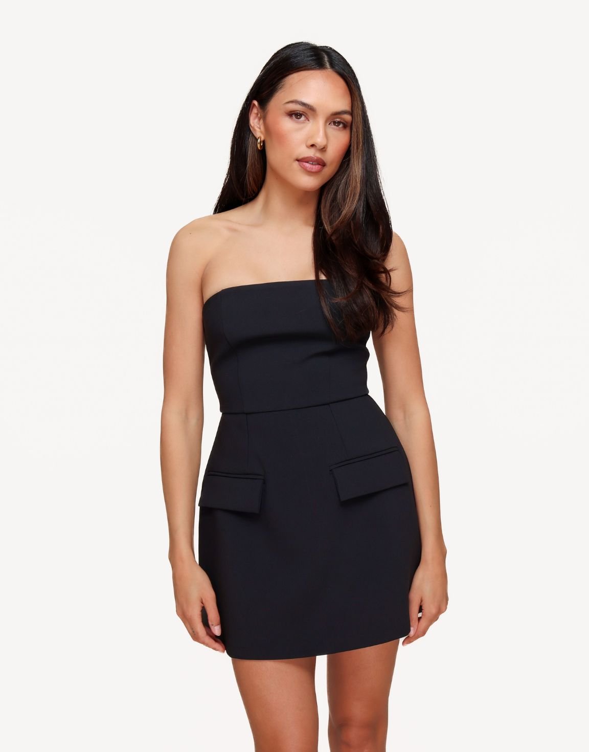 Zwarte Strapless Uitlopende - Jurk